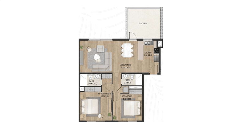 2 Bedroom type b