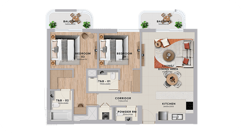 2 Bedroom
