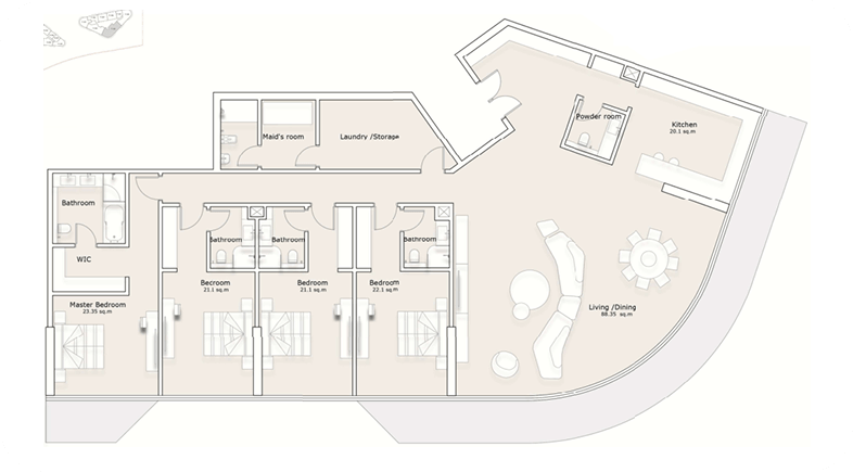 4 Bedroom tower 1