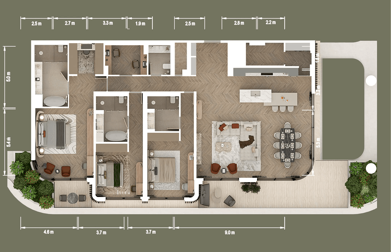 3 Bedroom + unit