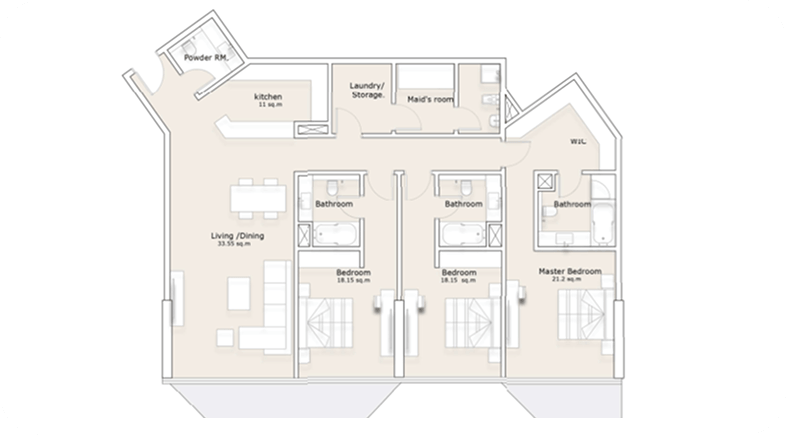 3 Bedroom tower 3