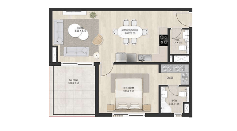 1 Bedroom type c